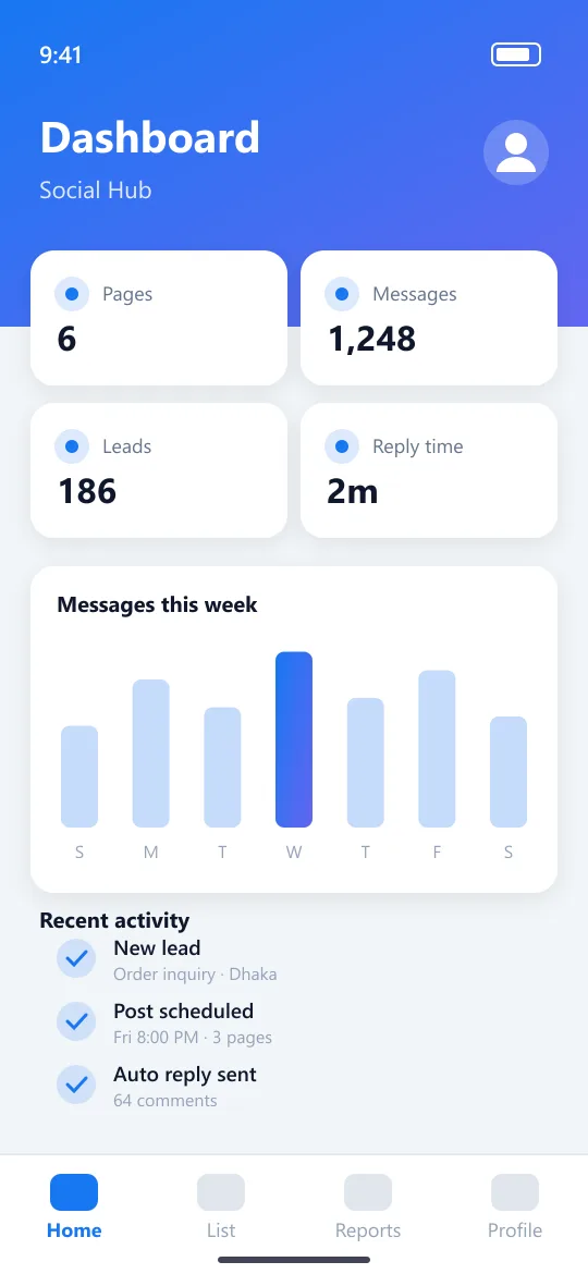 Social Hub অ্যাপ স্ক্রিন 1